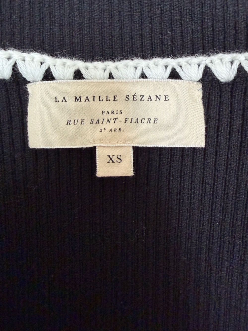 Sezane Martina Sleeveless Top Ribbed Knit Tank Top Rare Wool Black White Size Xs - Picture 3 of 13